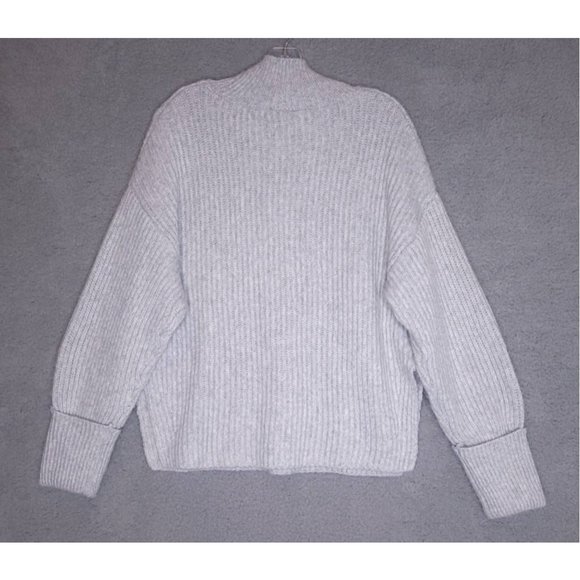 Topshop Womens Pullover Sweater Gray Long Sleeve Mock Neck Tight Knit 4 New‎ - Picture 2 of 9